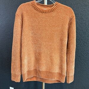 Rust Orange Chenille Knit Sweater – Size Small